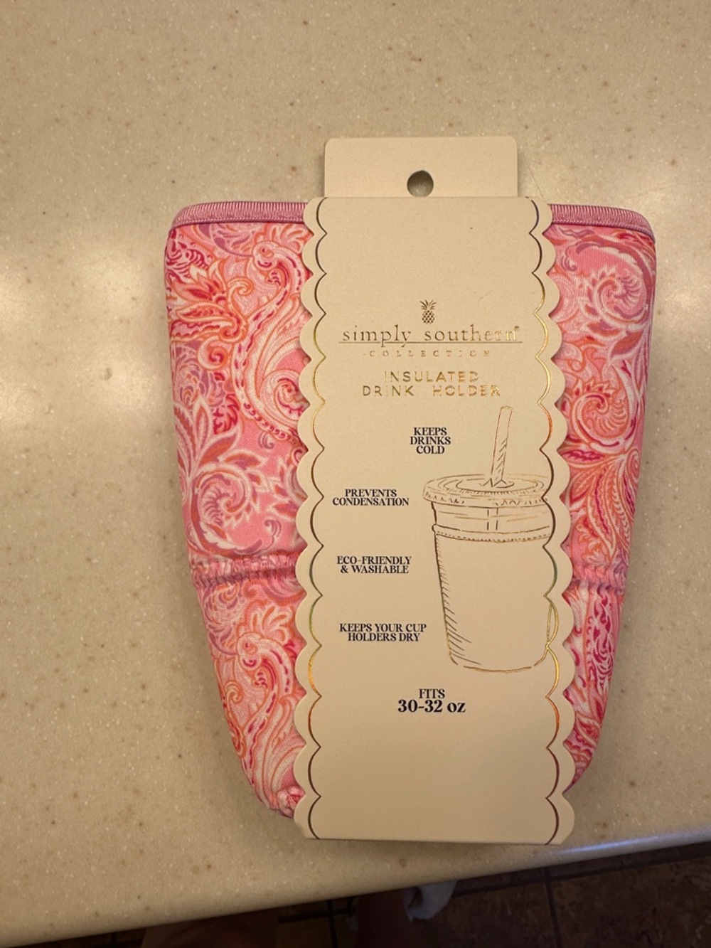 Simply Southern Pink Paisley Insulated Cup Holder